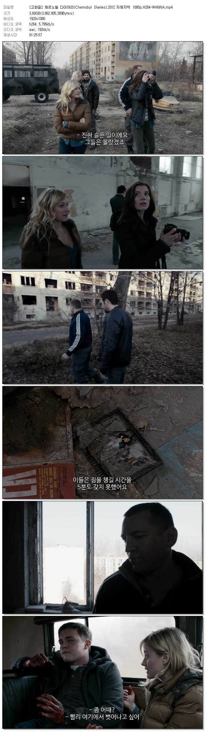 [고화질] 체르노빌 다이어리(Chernobyl Diaries).2012 자체자막 1080p.H264-WANNA